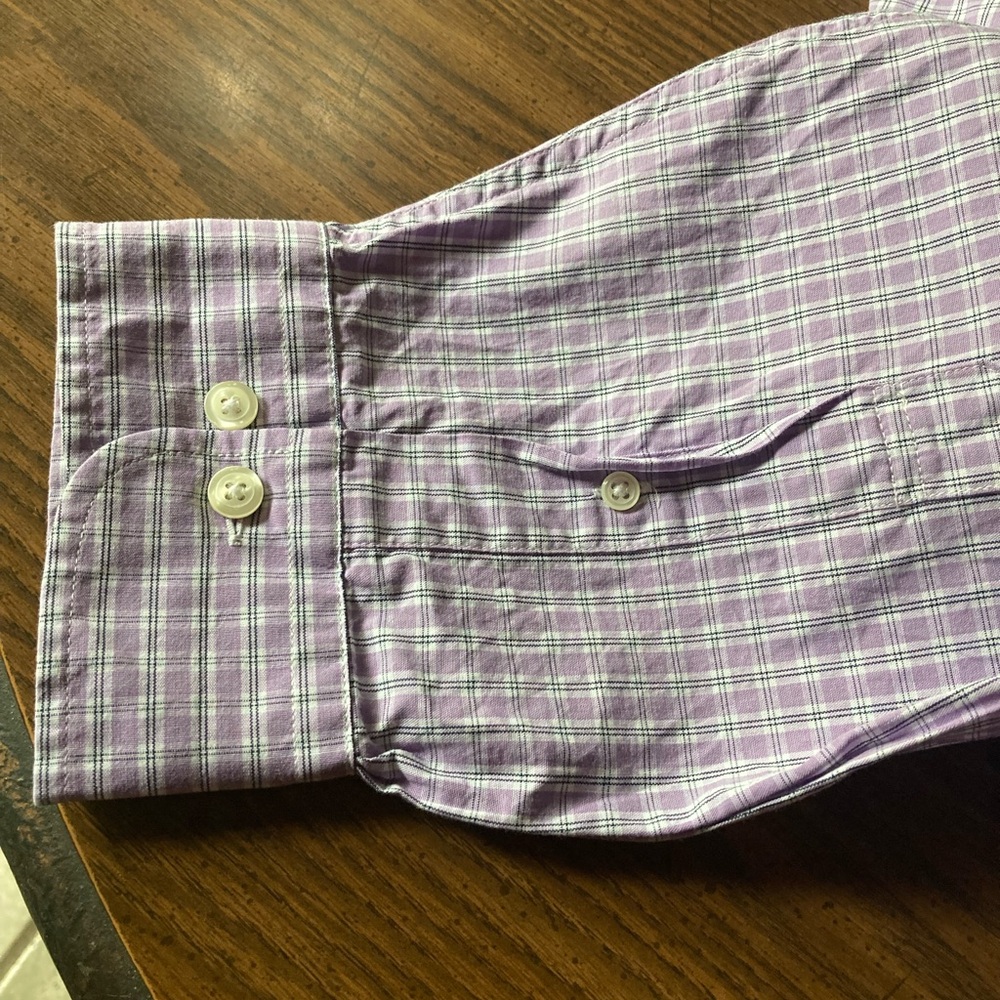 Men’s Brooks brothers, purple, white, original polo, shirt, button down front - Picture 6 of 8